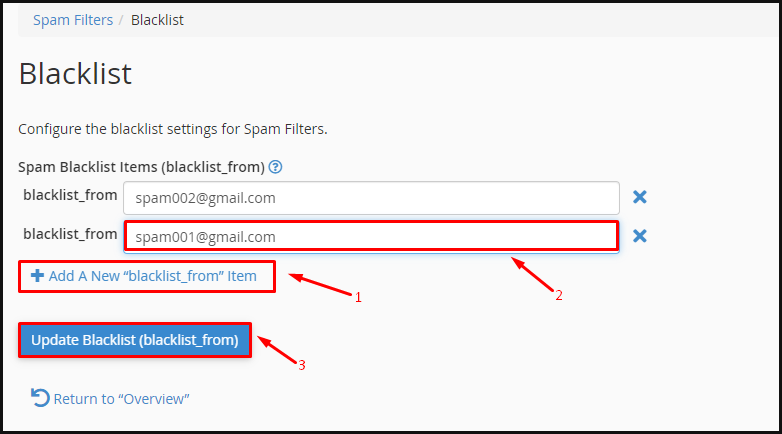 cara blokir email spam di cpanel