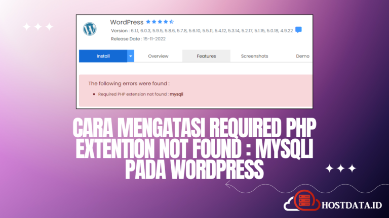 Cara Mengatasi Required php extention not found : mysqli Pada WordPress