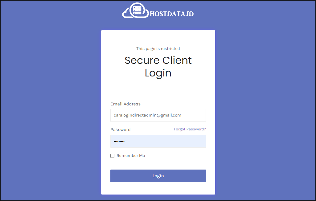 cara ganti password login directadmin