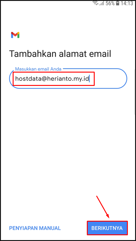 cara konfigurasi akun email hosting di smartphone