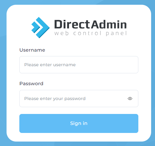 Login Dashboard DirectAdmin