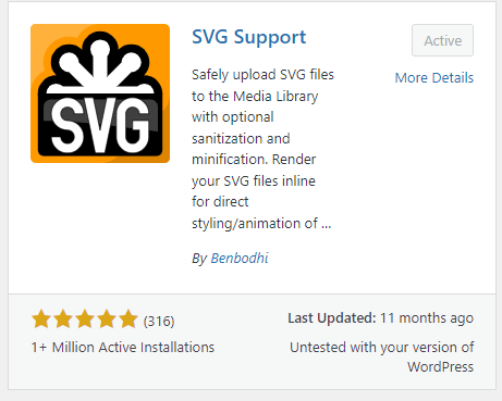 Plugin SVG Support WordPress