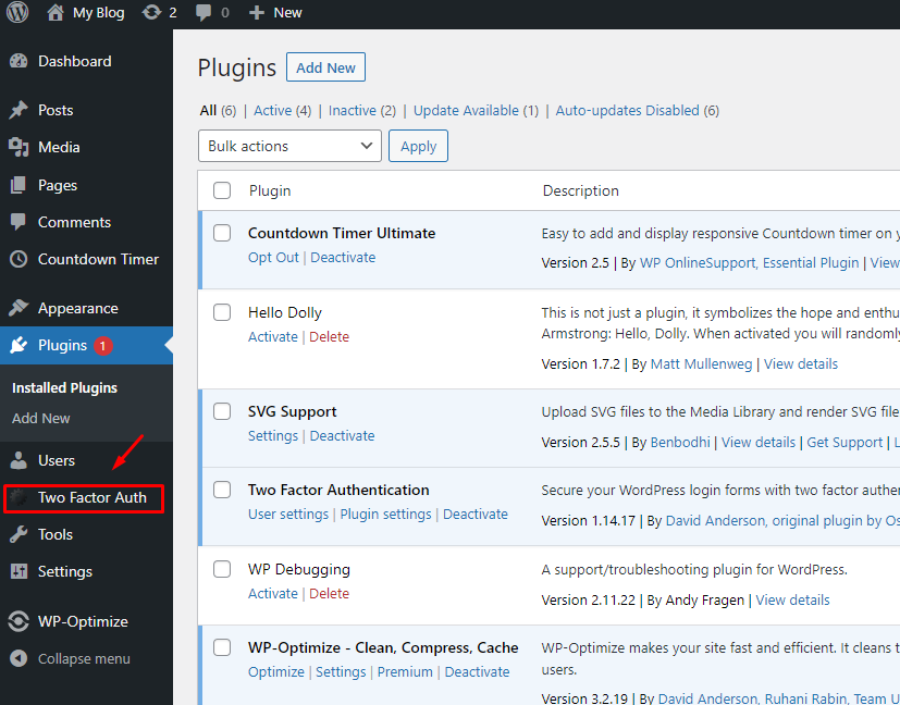 Plugin WordPress Two Factor Authentication