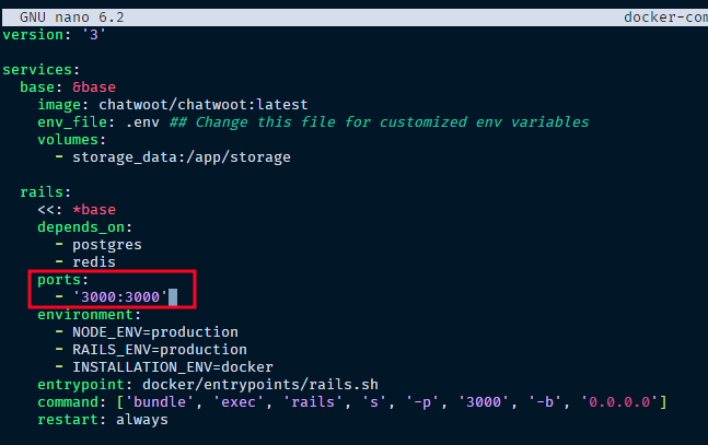 Edit file Dockerdocker-compose.yaml